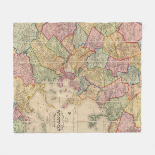 Boston en omgeving fleece deken (Voorkant (Horizontaal))