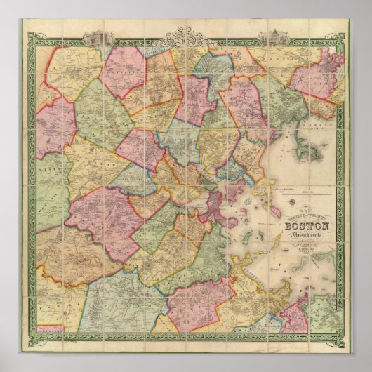 Boston en omgeving poster (Voorkant)