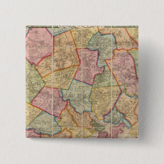 Boston en omgeving vierkante button 5,1 cm (Voorkant)