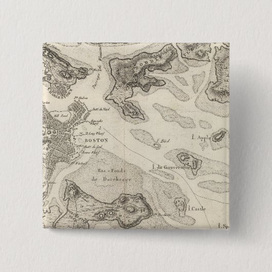 Boston en Surround Area Vierkante Button 5,1 Cm (Voorkant)