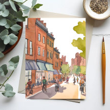 Boston Fietstocht | North End Waterverf MA