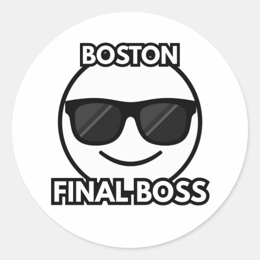 Boston Final Boss Cool Face Emoji Sticker (Voorkant)