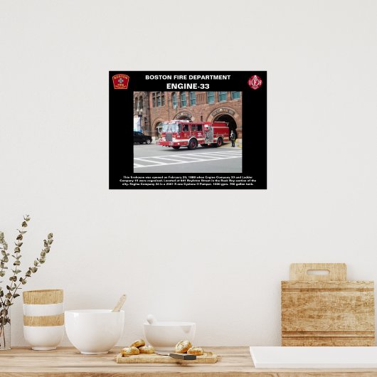 Boston Fire Dept. Engine-33 Poster (Keuken)