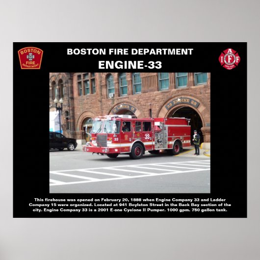 Boston Fire Dept. Engine-33 Poster (Voorkant)