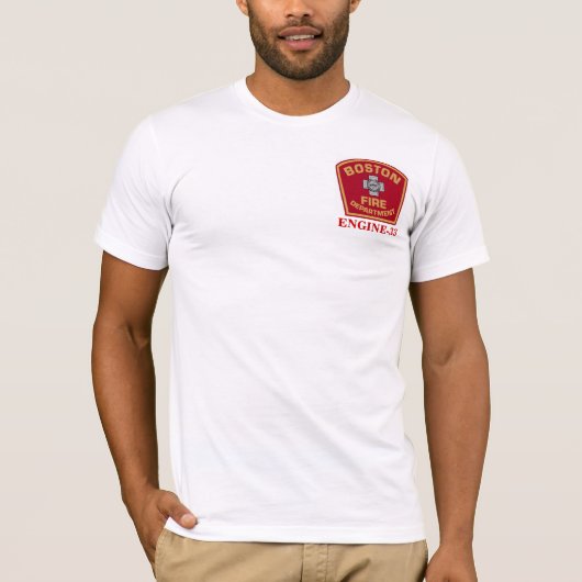 Boston Fire Engine-33 White T-shirt (Voorkant)