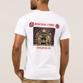 Boston Fire Engine-33 White T-shirt (Achterkant)