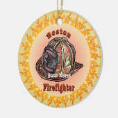 Boston Firefighter Keramisch Ornament (Links)