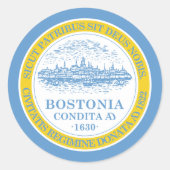 Boston Flag Ronde Sticker (Voorkant)