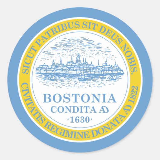 Boston Flag Ronde Sticker (Voorkant)