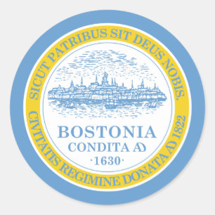 Boston Flag Ronde Sticker
