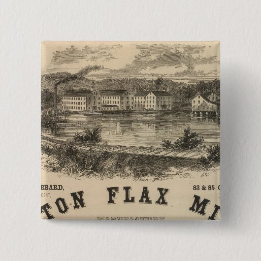 Boston Flax Mills Vierkante Button 5,1 Cm (Voorkant)