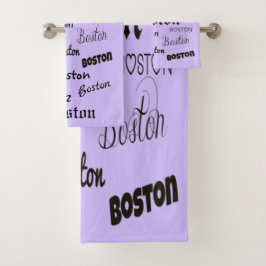 Boston Fonts op Lavender Bad Handdoek