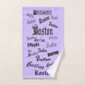 Boston Fonts op Lavender Bad Handdoek (Handdoek)