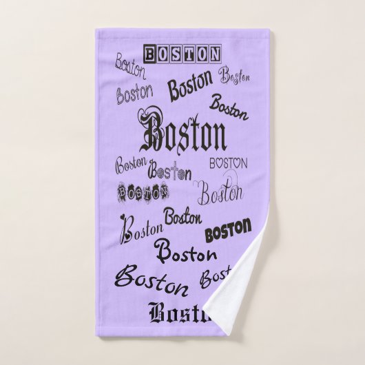 Boston Fonts op Lavender Bad Handdoek (Handdoek)