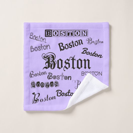 Boston Fonts op Lavender Bad Handdoek
