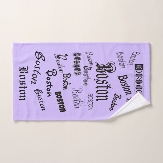 Boston Fonts op Lavender Bad Handdoek (Handdoek)