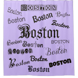 Boston Fonts op Lavender Douchegordijn