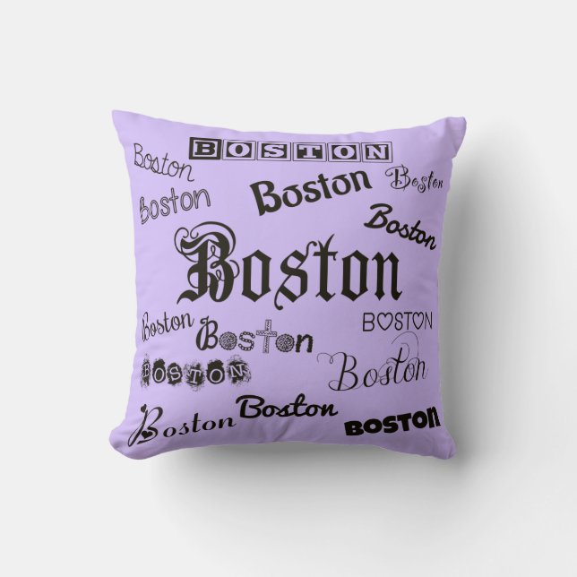 Boston Fonts op Lavender Kussen (Voorkant)