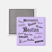 Boston Fonts op Lavender Magneet (Voorkant / Achterkant)