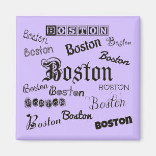 Boston Fonts op Lavender Magneet