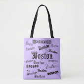 Boston Fonts op Lavender Tote Bag (Voorkant)