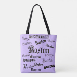 Boston Fonts op Lavender Tote Bag