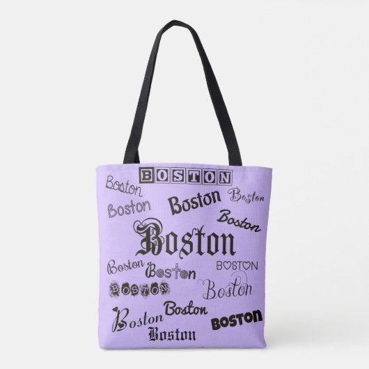 Boston Fonts op Lavender Tote Bag (Achterkant)
