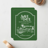 Boston Forest Groen Bewaar de Datum Notitiekaartje (Voorkant / Achterkant in situ)