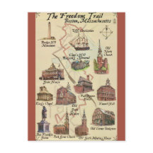 Boston Freedom Trail-prentbriefkaart