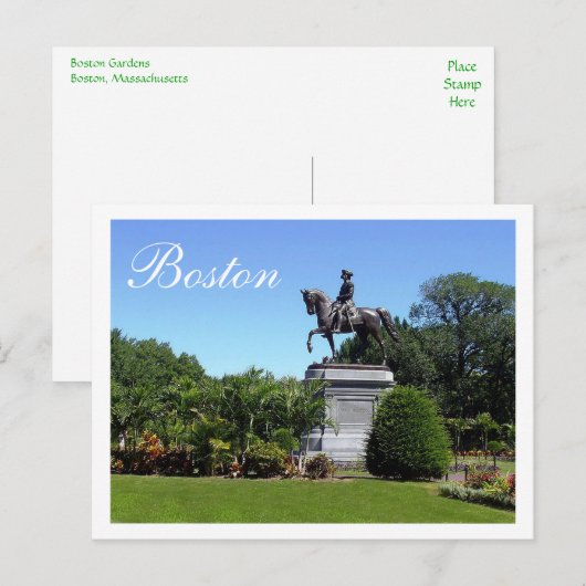 Boston Gardens, Boston Massachusetts Post Card Briefkaart (Voorkant / Achterkant)