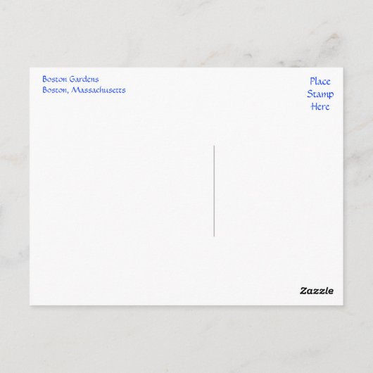 Boston Gardens, Boston Massachusetts Post Card Briefkaart (Achterkant)