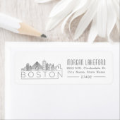 Boston gestileerde skyline | etiket (Insitu)