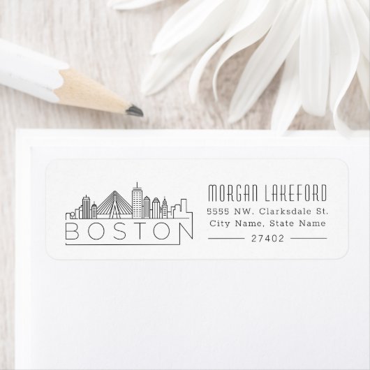 Boston gestileerde skyline | etiket (Insitu)