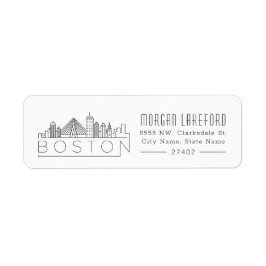 Boston gestileerde skyline | etiket