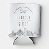 Boston gestileerde skyline | Koelbox bruiloft Blikjeskoeler (Voorkant)