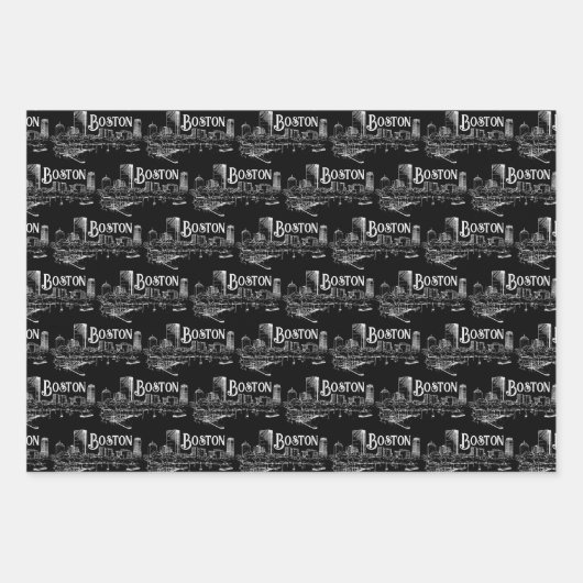 Boston Gift Wrap Reeks Inpakpapier Vel (Voorkant 2)