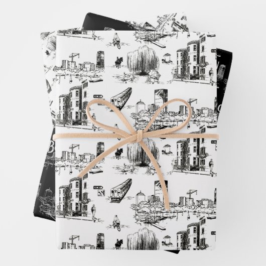 Boston Gift Wrap Reeks Inpakpapier Vel (In situ)