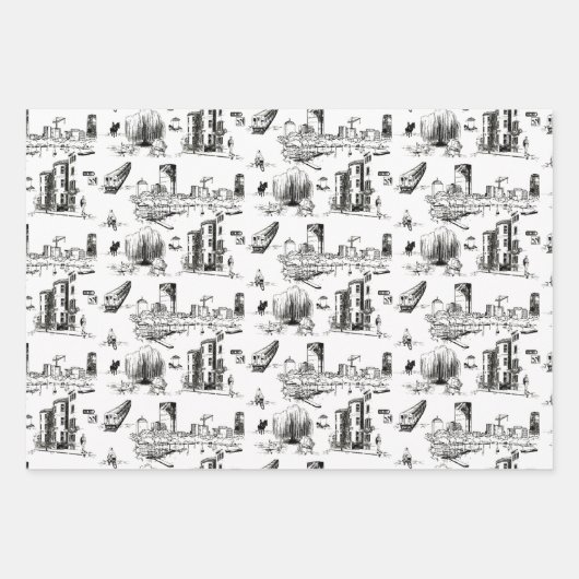 Boston Gift Wrap Reeks Inpakpapier Vel (Voorkant)