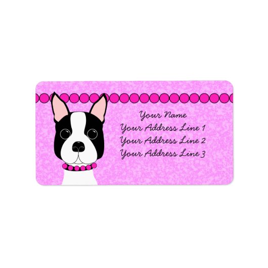 Boston Girl Boston Terrier Adresetiketten Etiket (Voorkant)