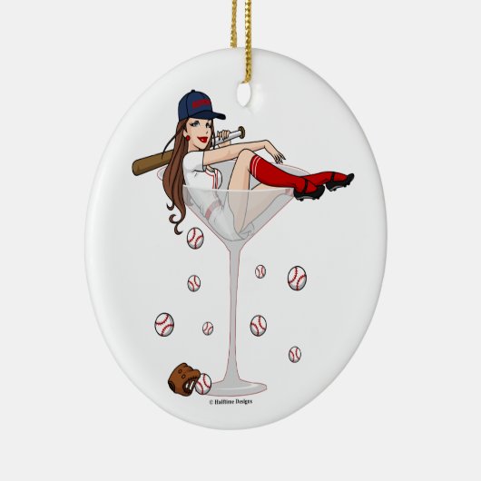 Boston Girl Martini Kerstornament Keramisch Ornament (Rechts)