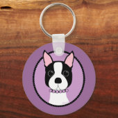 Boston Girl. Paars Sleutelhanger (Voorkant)