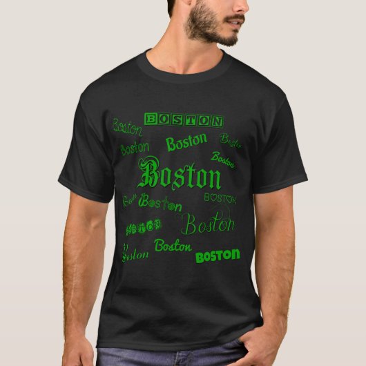 Boston Green Fonts T-shirt (Voorkant)