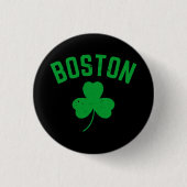 Boston Green Lucky Shamrock Ronde Button 3,2 Cm (Voorkant)