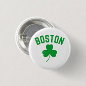 Boston Green Lucky Shamrock Ronde Button 3,2 Cm (Voorkant /achterkant)
