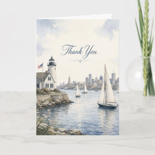 Boston Harbor Bedankje Zeilboten Kaart