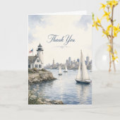 Boston Harbor Bedankje Zeilboten Kaart (Gele Bloem)