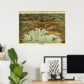Boston Harbor Birdseye Poster (Thuiskantoor)