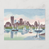 Boston Harbor | Boston Massachusetts Aquarel Briefkaart (Voorkant)