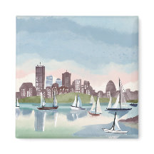 Boston Harbor | Boston Massachusetts Aquarel
