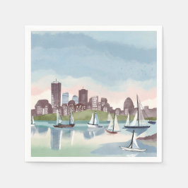 Boston Harbor | Boston Massachusetts Aquarel Servet